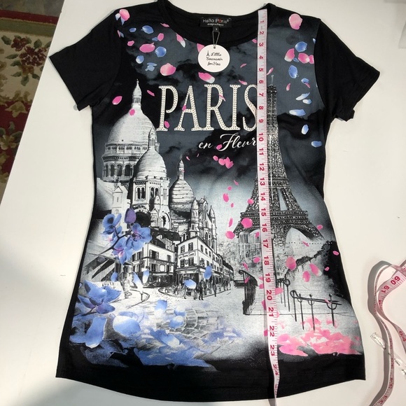 Women NWT Hello Paris tee, sz 3 - Picture 5 of 6